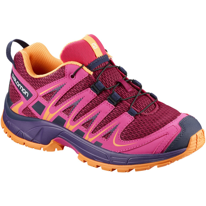 SALOMON XA PRO 3D K Philippines - Kids' Trail Running Shoes - Burgundy Pink | 342879-HZF